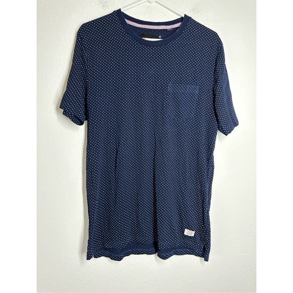 Superdry Polka Dots Men’s T-shirt Navy Blue Size M
